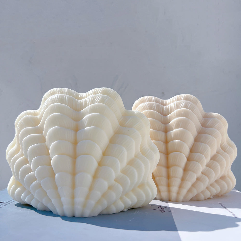 The XL Seashell Candle Mould silicone candle mould by MYKA Candles and Moulds, a top choice for artistic resin moulds and baking moulds.