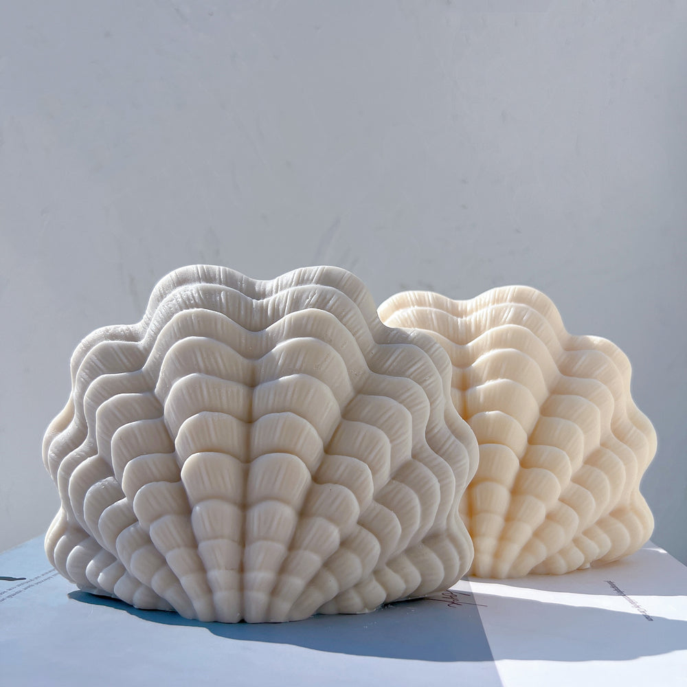 Handmade XL Seashell Candle Mould silicone candle mold from MYKA Candles and Moulds, perfect for resin moulds and unique baking mould shapes.