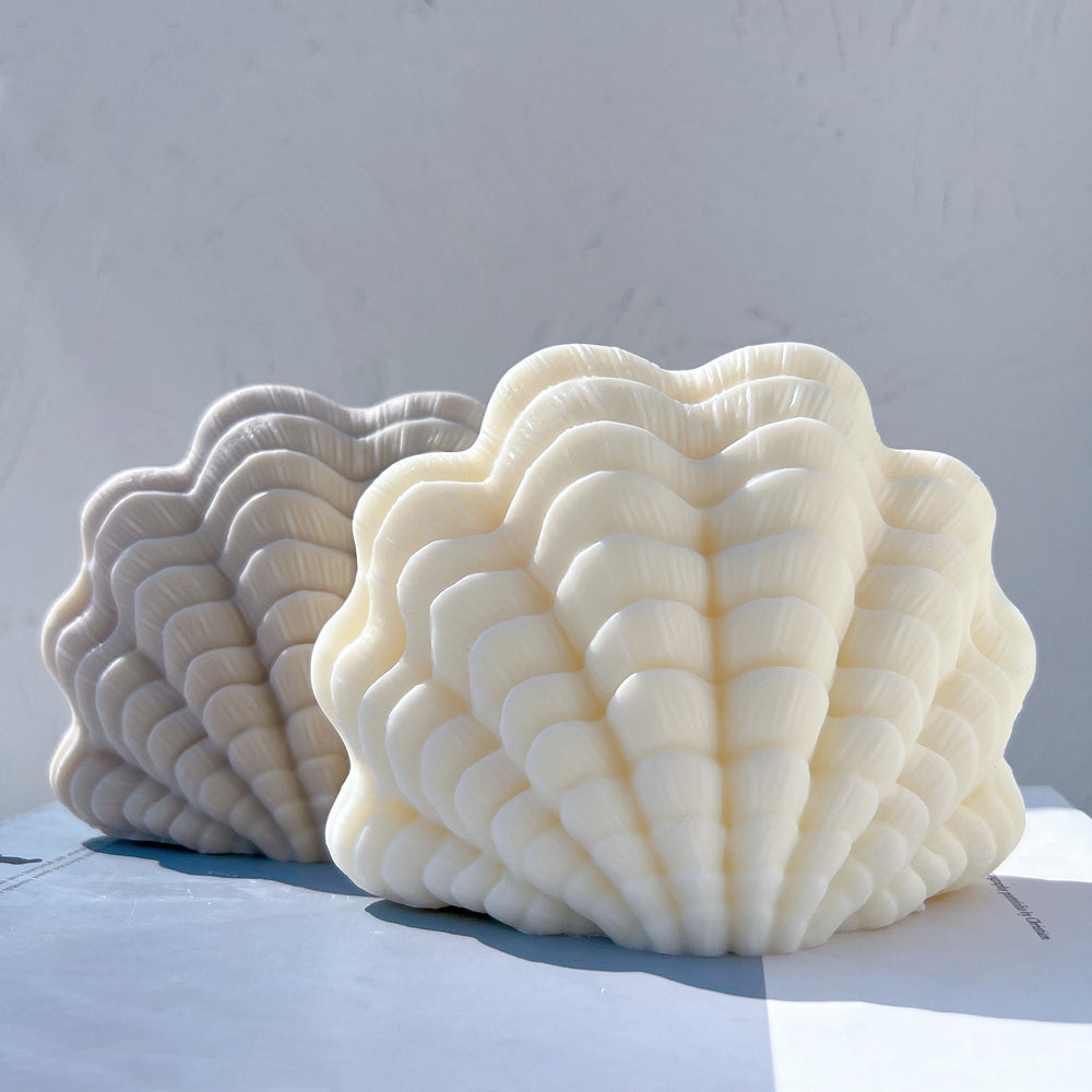 A high-performance XL Seashell Candle Mould silicone candle mold from MYKA Candles and Moulds for resin art and professional baking mould use.