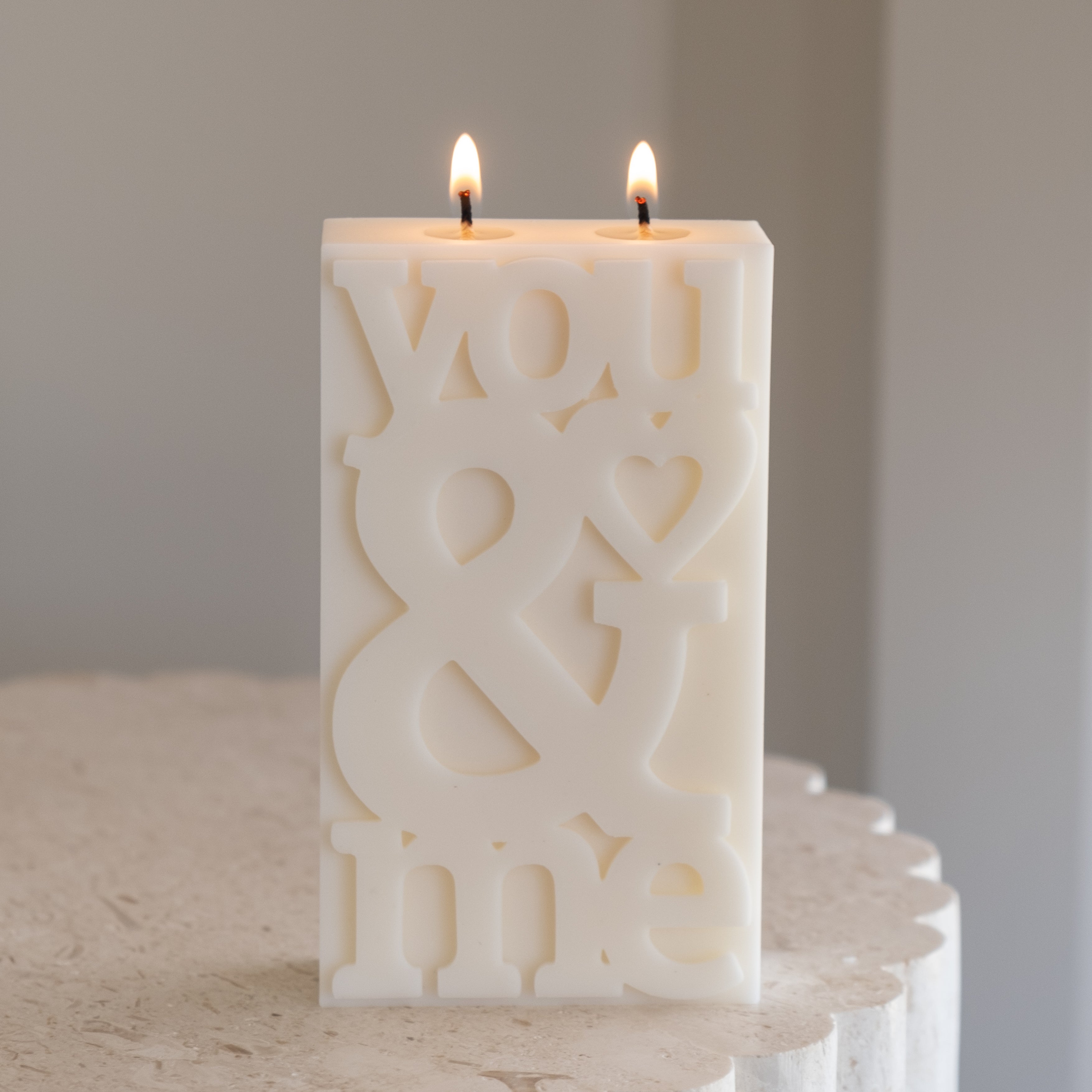 A You & Me Candle Mould silicone candle mold by MYKA Candles and Moulds, the perfect multipurpose tool for soap, resin, and cake mould casting.