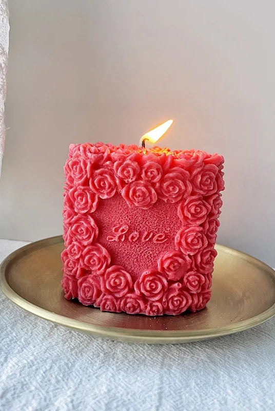 Roses and heart candle moulds