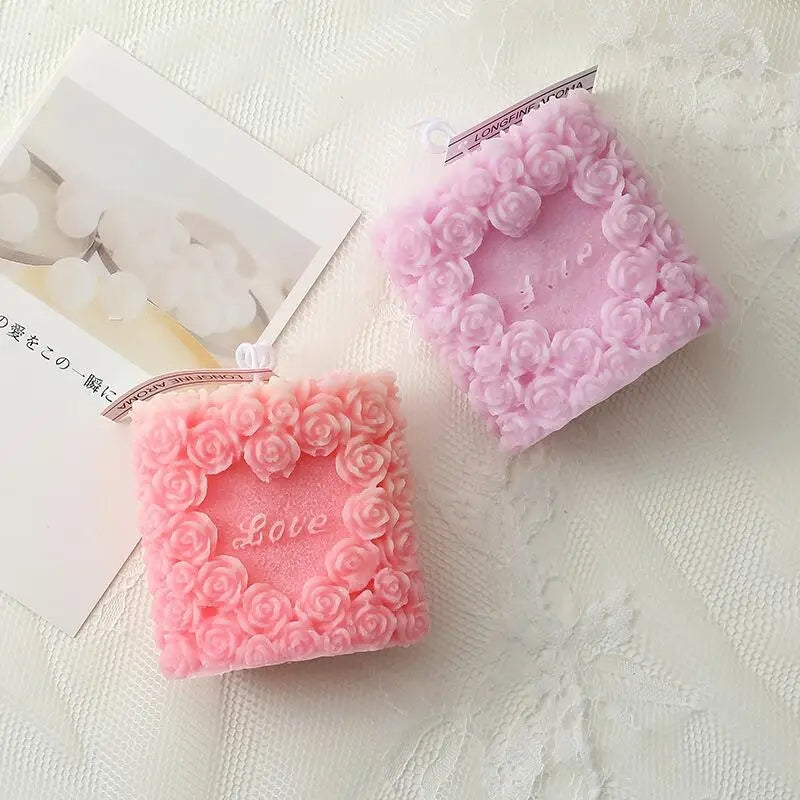 Roses and heart candle moulds