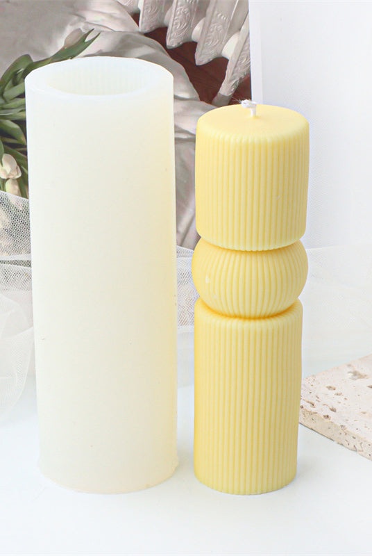 Cylindrical Column Candle Moulds 3 - Silicone Mould, Mold for DIY Candles. Created using candle making kit with cotton candle wicks and candle colour chips. Using soy wax for pillar candles. Sold by Myka Candles Moulds Australia