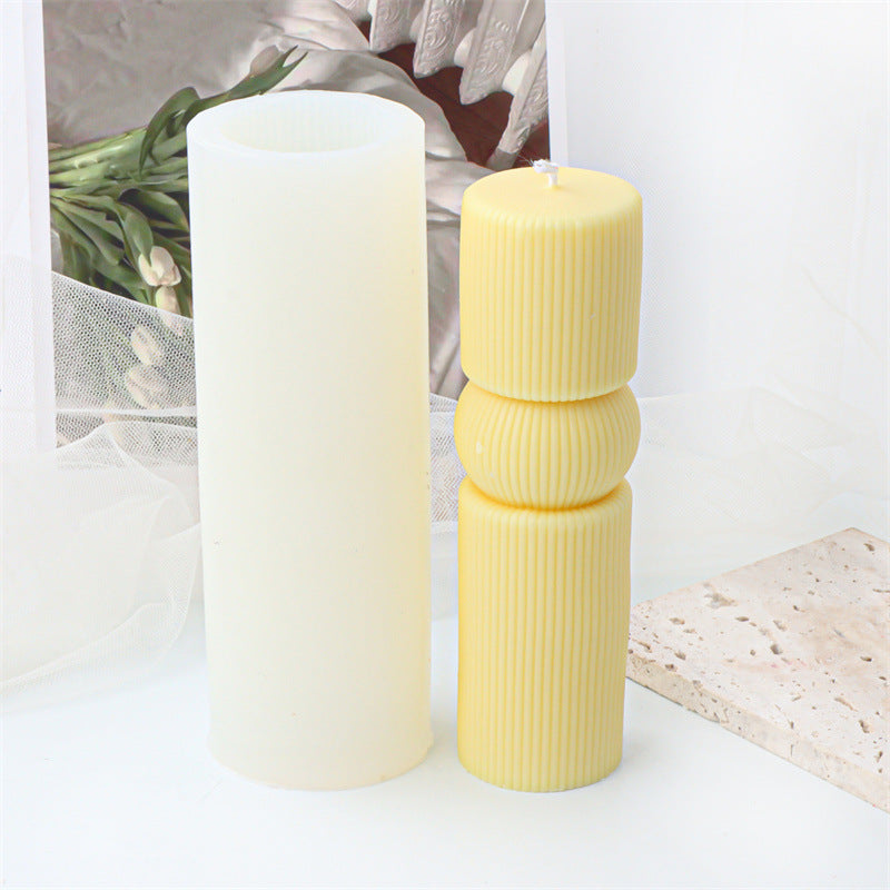 Cylindrical Column Candle Moulds 3 - Silicone Mould, Mold for DIY Candles. Created using candle making kit with cotton candle wicks and candle colour chips. Using soy wax for pillar candles. Sold by Myka Candles Moulds Australia