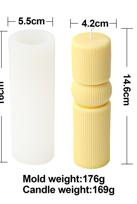 Cylindrical Column Candle Moulds 6 - Silicone Mould, Mold for DIY Candles. Created using candle making kit with cotton candle wicks and candle colour chips. Using soy wax for pillar candles. Sold by Myka Candles Moulds Australia