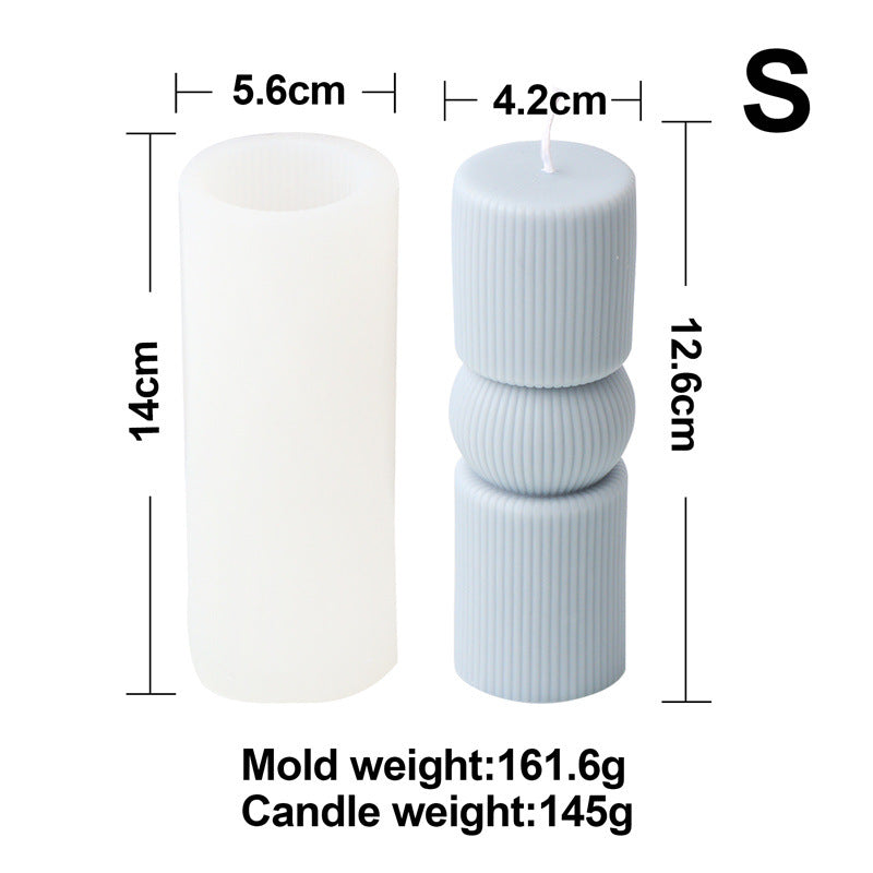 Cylindrical Column Candle Moulds 7 - Silicone Mould, Mold for DIY Candles. Created using candle making kit with cotton candle wicks and candle colour chips. Using soy wax for pillar candles. Sold by Myka Candles Moulds Australia