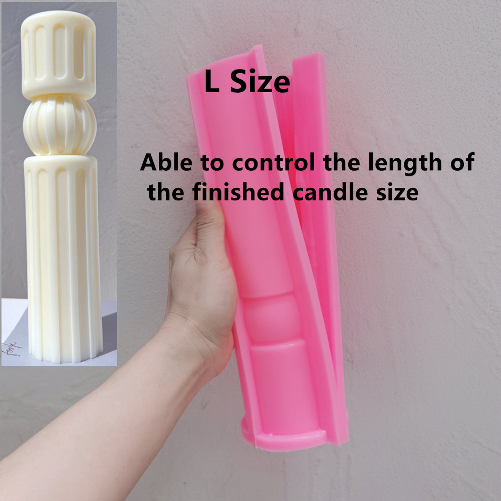 Doric Column Candle Moulds 4 - Silicone Mould, Mold for DIY Candles. Created using candle making kit with cotton candle wicks and candle colour chips. Using soy wax for pillar candles. Sold by Myka Candles Moulds Australia