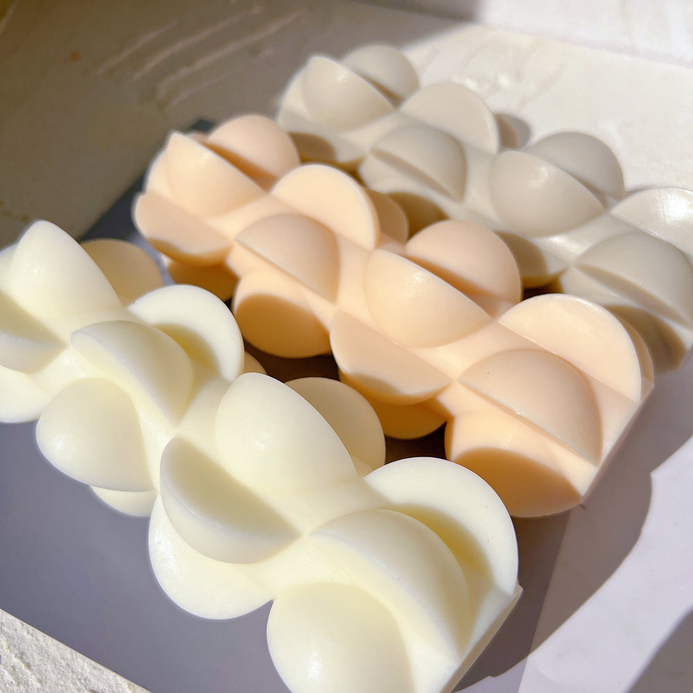 Wind Spinner Candle Mould 2 - Silicone Mould, Mold for DIY Candles. Created using candle making kit with cotton candle wicks and candle colour chips. Using soy wax for pillar candles. Sold by Myka Candles Moulds Australia