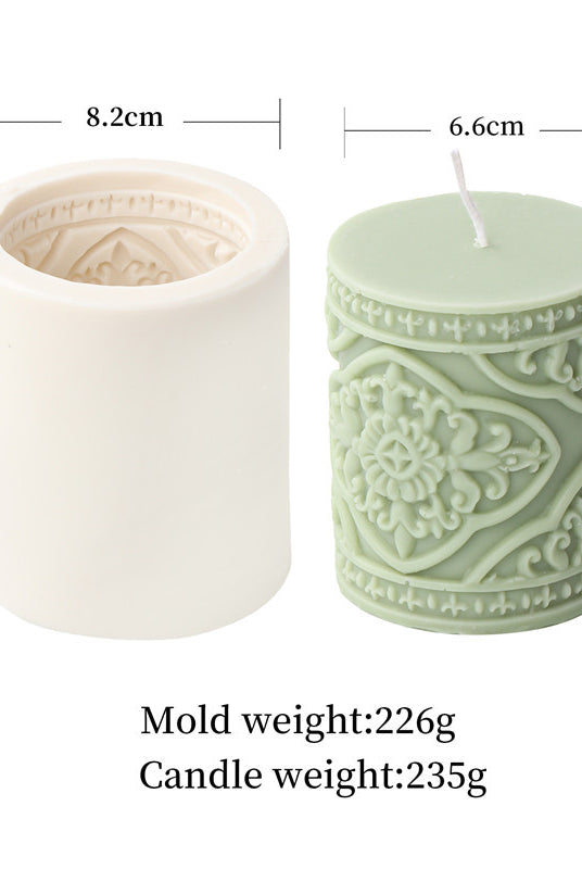 Morocco Candle Mould 9 - Silicone Mould, Mold for DIY Candles. Created using candle making kit with cotton candle wicks and candle colour chips. Using soy wax for pillar candles. Sold by Myka Candles Moulds Australia