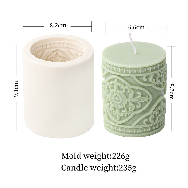 Morocco Candle Mould 9 - Silicone Mould, Mold for DIY Candles. Created using candle making kit with cotton candle wicks and candle colour chips. Using soy wax for pillar candles. Sold by Myka Candles Moulds Australia