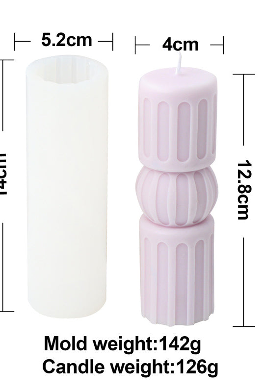 Cylindrical Column Candle Moulds 10 - Silicone Mould, Mold for DIY Candles. Created using candle making kit with cotton candle wicks and candle colour chips. Using soy wax for pillar candles. Sold by Myka Candles Moulds Australia