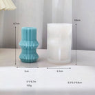 Ribbed Vase Candle Moulds 5 - Silicone Mould, Mold for DIY Candles. Created using candle making kit with cotton candle wicks and candle colour chips. Using soy wax for pillar candles. Sold by Myka Candles Moulds Australia