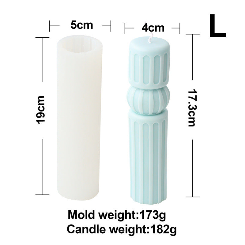 Cylindrical Column Candle Moulds 8 - Silicone Mould, Mold for DIY Candles. Created using candle making kit with cotton candle wicks and candle colour chips. Using soy wax for pillar candles. Sold by Myka Candles Moulds Australia