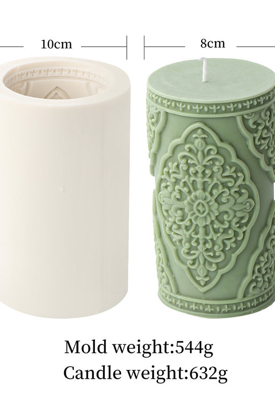 Morocco Candle Mould 8 - Silicone Mould, Mold for DIY Candles. Created using candle making kit with cotton candle wicks and candle colour chips. Using soy wax for pillar candles. Sold by Myka Candles Moulds Australia