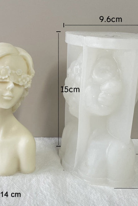 Flower Princess Candle Moulds 4 - Silicone Mould, Mold for DIY Candles. Created using candle making kit with cotton candle wicks and candle colour chips. Using soy wax for pillar candles. Sold by Myka Candles Moulds Australia