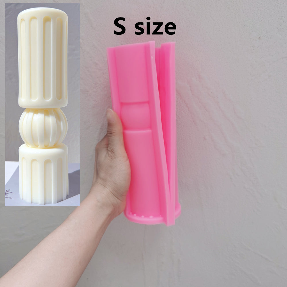 Doric Column Candle Moulds 5 - Silicone Mould, Mold for DIY Candles. Created using candle making kit with cotton candle wicks and candle colour chips. Using soy wax for pillar candles. Sold by Myka Candles Moulds Australia