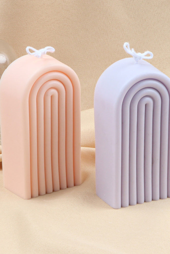 Arch Candle Mould 1 - Silicone Mould, Mold for DIY Candles. Created using candle making kit with cotton candle wicks and candle colour chips. Using soy wax for pillar candles. Sold by Myka Candles Moulds Australia
