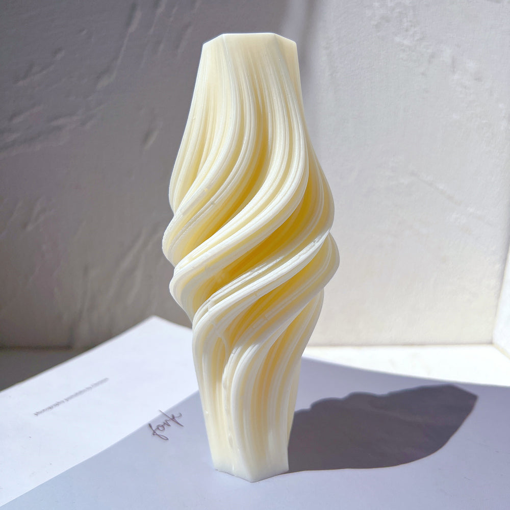 Whirlwind Candle Mould 0 - Silicone Mould, Mold for DIY Candles. Created using candle making kit with cotton candle wicks and candle colour chips. Using soy wax for pillar candles. Sold by Myka Candles Moulds Australia