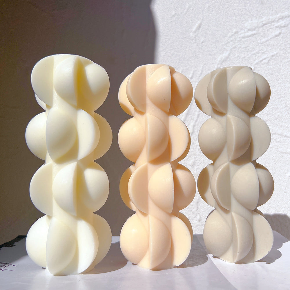 Wind Spinner Candle Mould 0 - Silicone Mould, Mold for DIY Candles. Created using candle making kit with cotton candle wicks and candle colour chips. Using soy wax for pillar candles. Sold by Myka Candles Moulds Australia