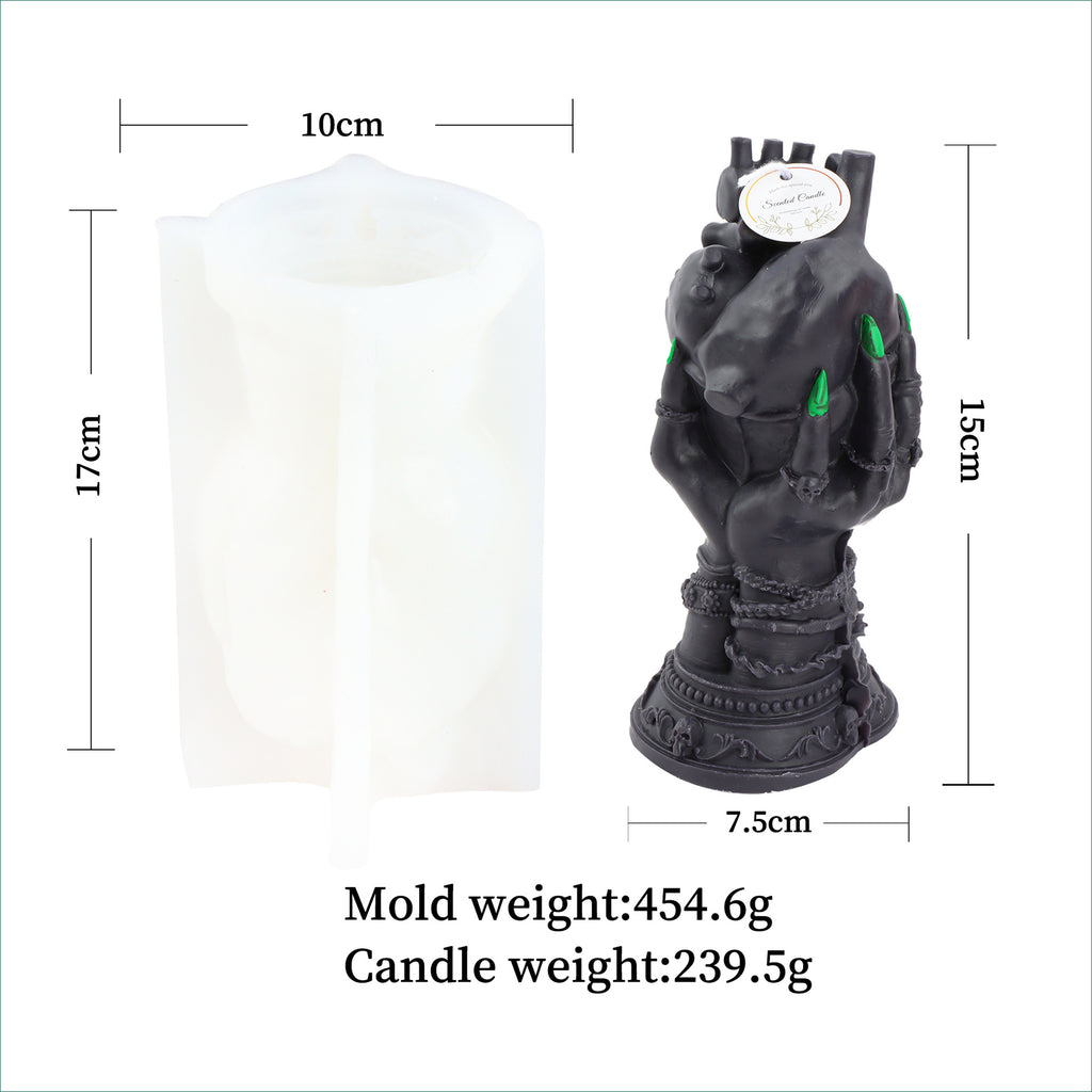 Enchanted Heart Candle Mould 2 - Silicone Mould, Mold for DIY Candles. Created using candle making kit with cotton candle wicks and candle colour chips. Using soy wax for pillar candles. Sold by Myka Candles Moulds Australia