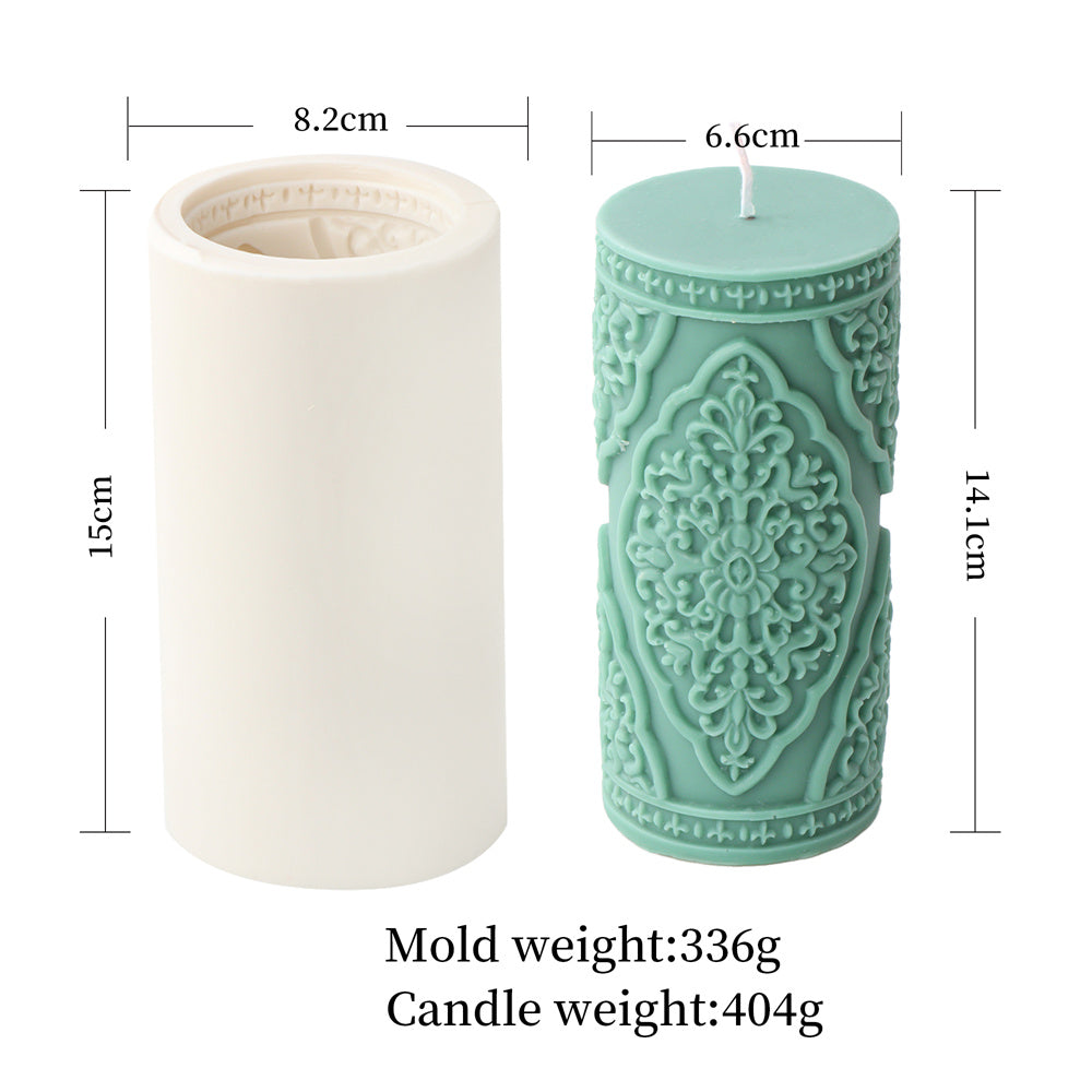 Morocco Candle Mould 7 - Silicone Mould, Mold for DIY Candles. Created using candle making kit with cotton candle wicks and candle colour chips. Using soy wax for pillar candles. Sold by Myka Candles Moulds Australia