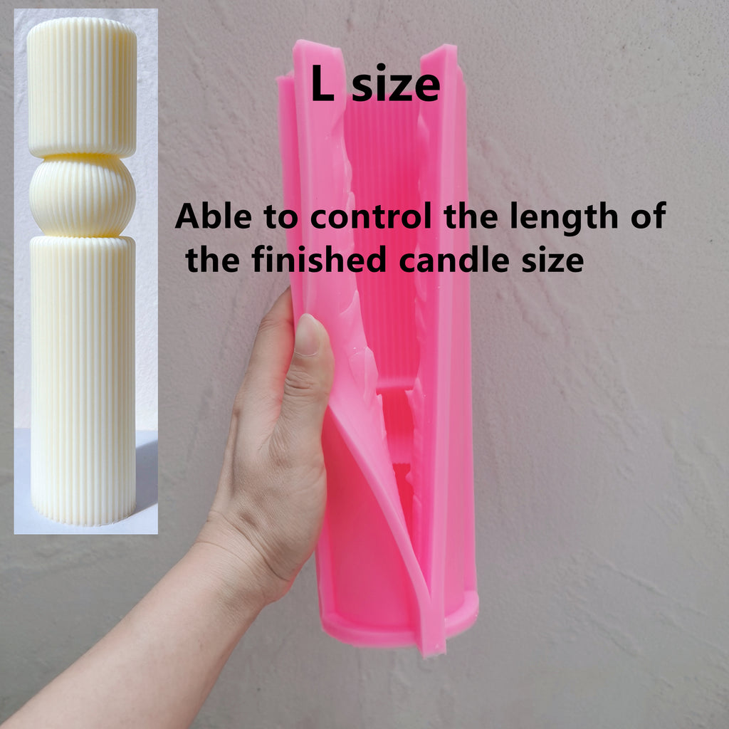 Ribbed Column Candle Moulds 4 - Silicone Mould, Mold for DIY Candles. Created using candle making kit with cotton candle wicks and candle colour chips. Using soy wax for pillar candles. Sold by Myka Candles Moulds Australia