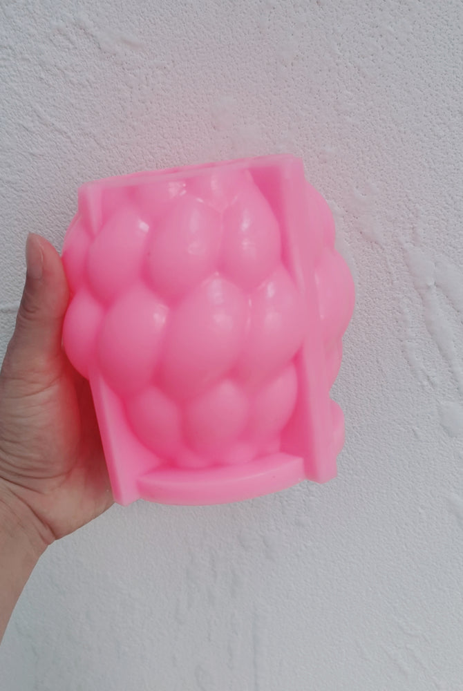 Braid Candle Mould 6 - Silicone Mould, Mold for DIY Candles. Created using candle making kit with cotton candle wicks and candle colour chips. Using soy wax for pillar candles. Sold by Myka Candles Moulds Australia