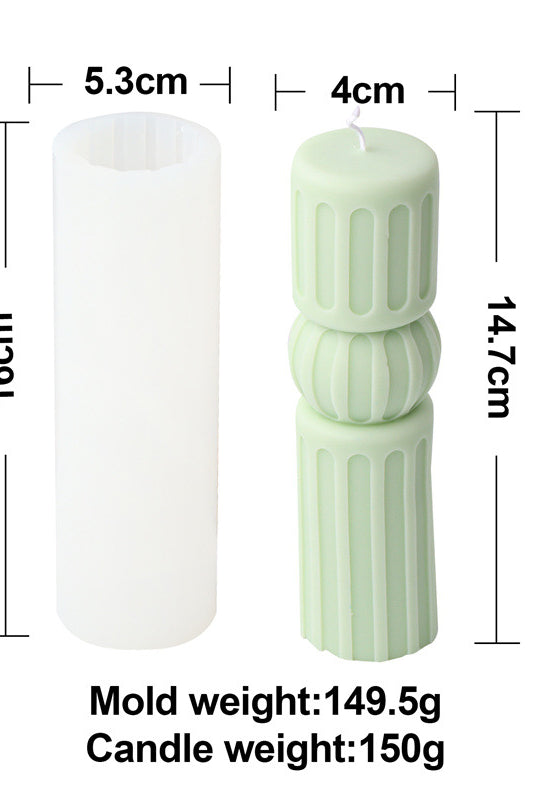 Cylindrical Column Candle Moulds 9 - Silicone Mould, Mold for DIY Candles. Created using candle making kit with cotton candle wicks and candle colour chips. Using soy wax for pillar candles. Sold by Myka Candles Moulds Australia