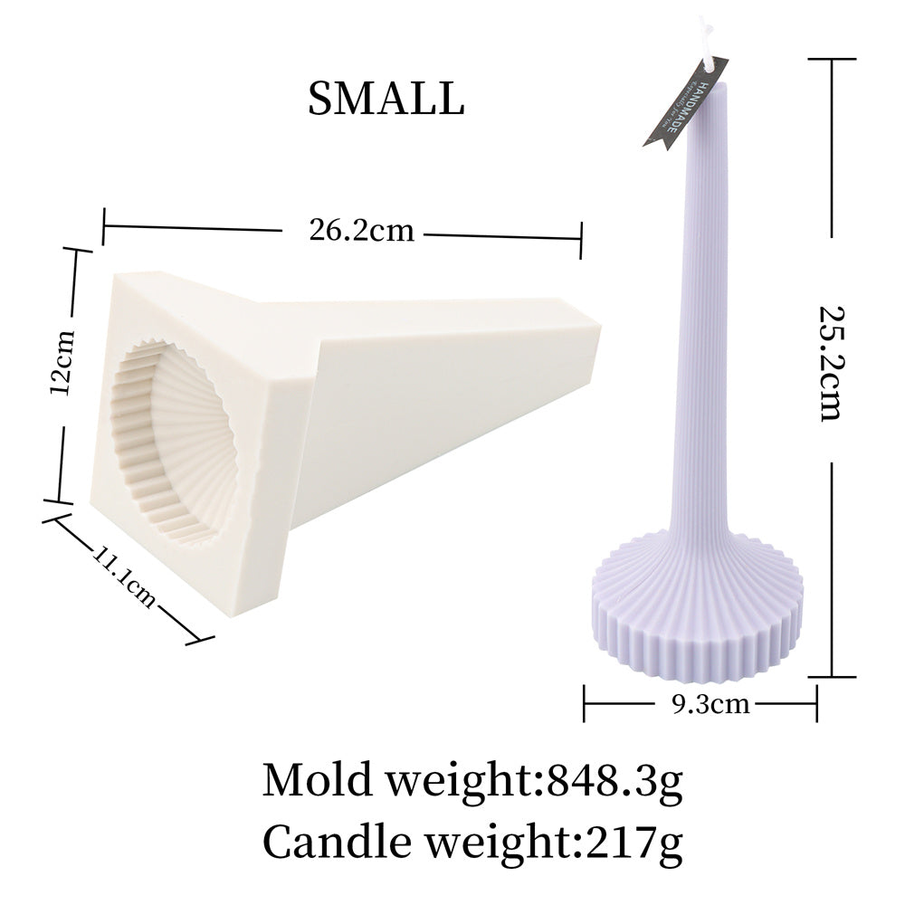 Torchiere Candle Mould 8 - Silicone Mould, Mold for DIY Candles. Created using candle making kit with cotton candle wicks and candle colour chips. Using soy wax for pillar candles. Sold by Myka Candles Moulds Australia