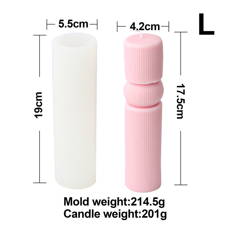 Cylindrical Column Candle Moulds 5 - Silicone Mould, Mold for DIY Candles. Created using candle making kit with cotton candle wicks and candle colour chips. Using soy wax for pillar candles. Sold by Myka Candles Moulds Australia
