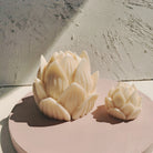Lotus Candle Moulds 0 - Silicone Mould, Mold for DIY Candles. Created using candle making kit with cotton candle wicks and candle colour chips. Using soy wax for pillar candles. Sold by Myka Candles Moulds Australia