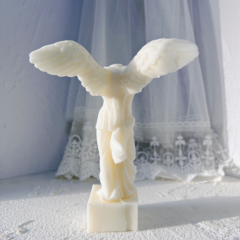 Goddess of Victory Candle Moulds 3 - Silicone Mould, Mold for DIY Candles. Created using candle making kit with cotton candle wicks and candle colour chips. Using soy wax for pillar candles. Sold by Myka Candles Moulds Australia