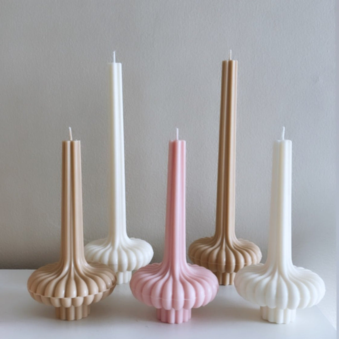 Acrylic Lamp Candle Moulds 2 - Silicone Mould, Mold for DIY Candles. Created using candle making kit with cotton candle wicks and candle colour chips. Using soy wax for pillar candles. Sold by Myka Candles Moulds Australia