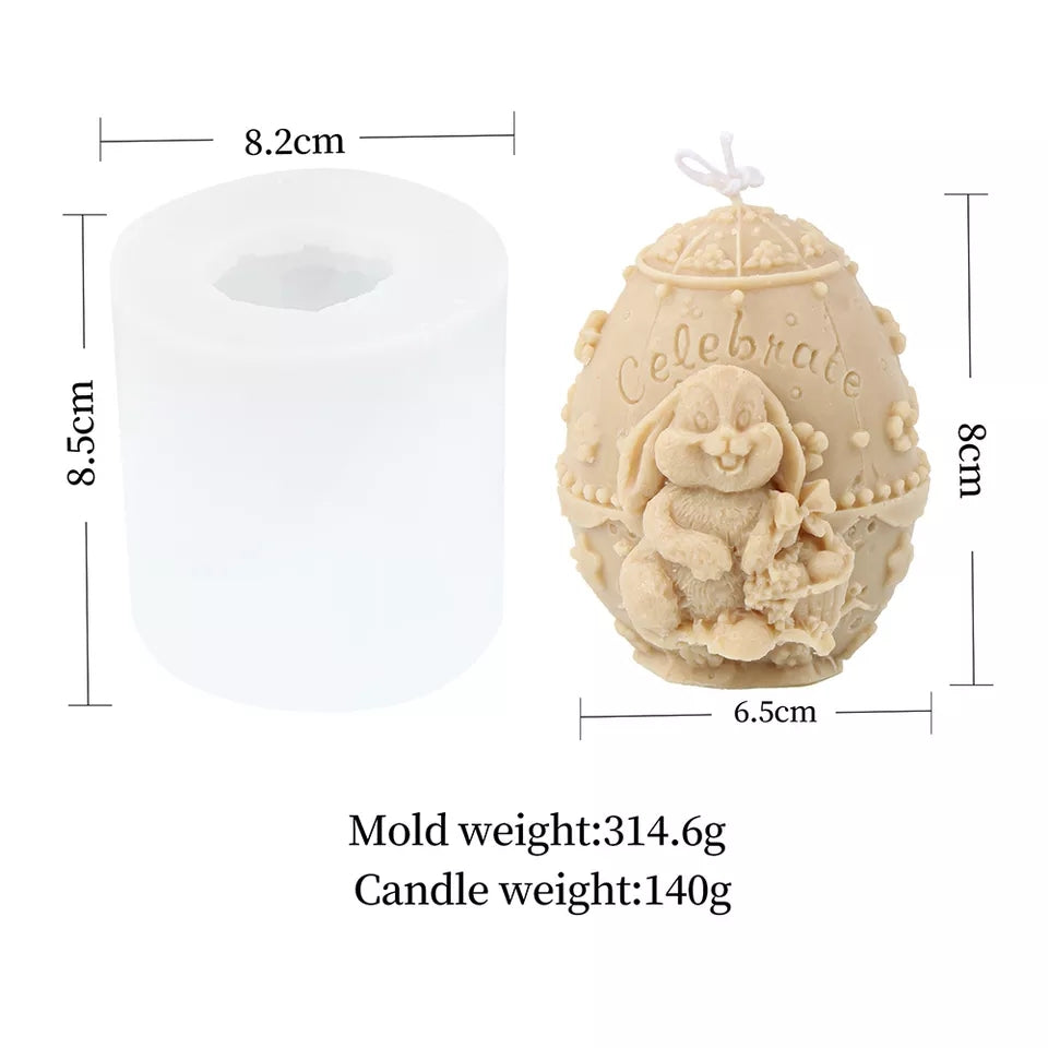 Celebrate Easter Egg Candle Moulds 11 - Silicone Mould, Mold for DIY Candles. Created using candle making kit with cotton candle wicks and candle colour chips. Using soy wax for pillar candles. Sold by Myka Candles Moulds Australia