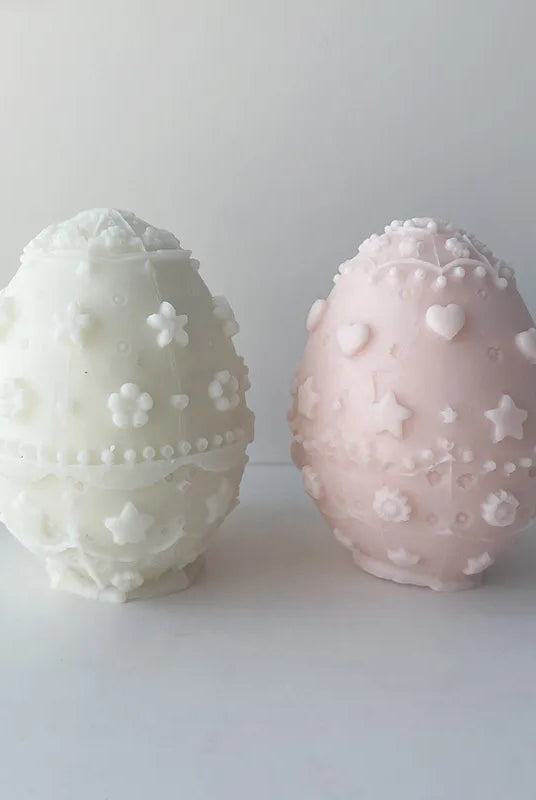 Celebrate Easter Egg Candle Moulds 7 - Silicone Mould, Mold for DIY Candles. Created using candle making kit with cotton candle wicks and candle colour chips. Using soy wax for pillar candles. Sold by Myka Candles Moulds Australia