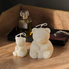 Bear Candle Mould 4 - Silicone Mould, Mold for DIY Candles. Created using candle making kit with cotton candle wicks and candle colour chips. Using soy wax for pillar candles. Sold by Myka Candles Moulds Australia