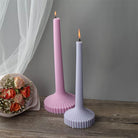 Torchiere Candle Mould 2 - Silicone Mould, Mold for DIY Candles. Created using candle making kit with cotton candle wicks and candle colour chips. Using soy wax for pillar candles. Sold by Myka Candles Moulds Australia