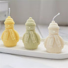 Snowman Candle Mould 1 - Silicone Mould, Mold for DIY Candles. Created using candle making kit with cotton candle wicks and candle colour chips. Using soy wax for pillar candles. Sold by Myka Candles Moulds Australia