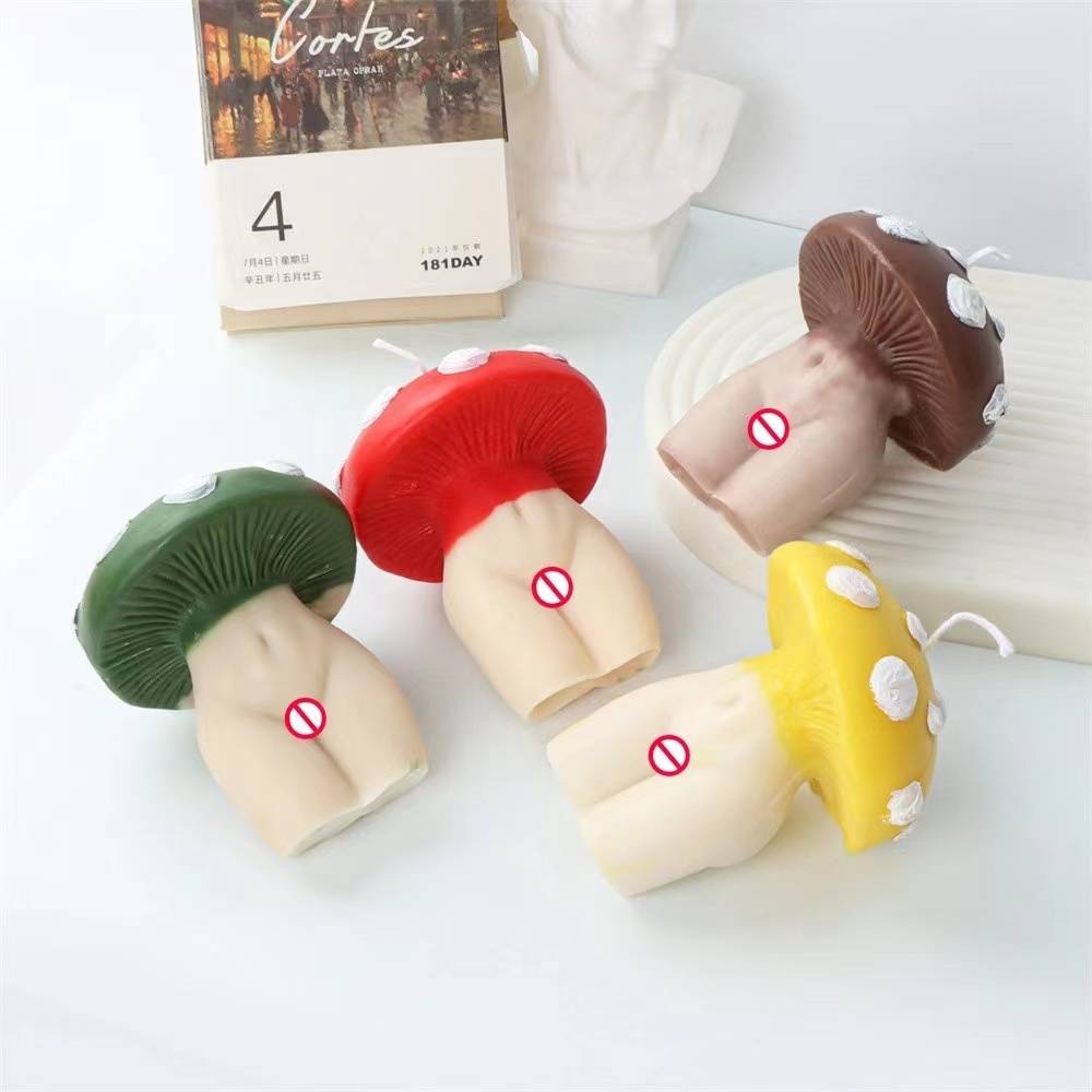 Mushroom Goddess Candle Mould 1 - Silicone Mould, Mold for DIY Candles. Created using candle making kit with cotton candle wicks and candle colour chips. Using soy wax for pillar candles. Sold by Myka Candles Moulds Australia