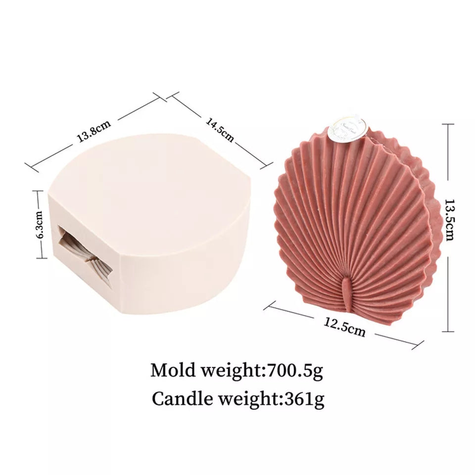 Scallop Shell Candle Mould 4 - Silicone Mould, Mold for DIY Candles. Created using candle making kit with cotton candle wicks and candle colour chips. Using soy wax for pillar candles. Sold by Myka Candles Moulds Australia