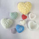 Flower Heart Candle Mould 5 - Silicone Mould, Mold for DIY Candles. Created using candle making kit with cotton candle wicks and candle colour chips. Using soy wax for pillar candles. Sold by Myka Candles Moulds Australia