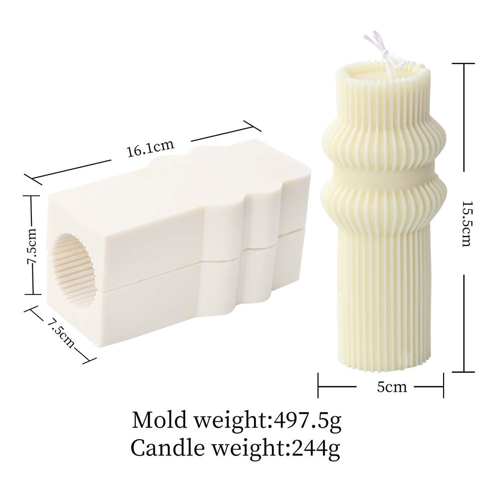 Nordic Vase Candle Moulds 6 - Silicone Mould, Mold for DIY Candles. Created using candle making kit with cotton candle wicks and candle colour chips. Using soy wax for pillar candles. Sold by Myka Candles Moulds Australia