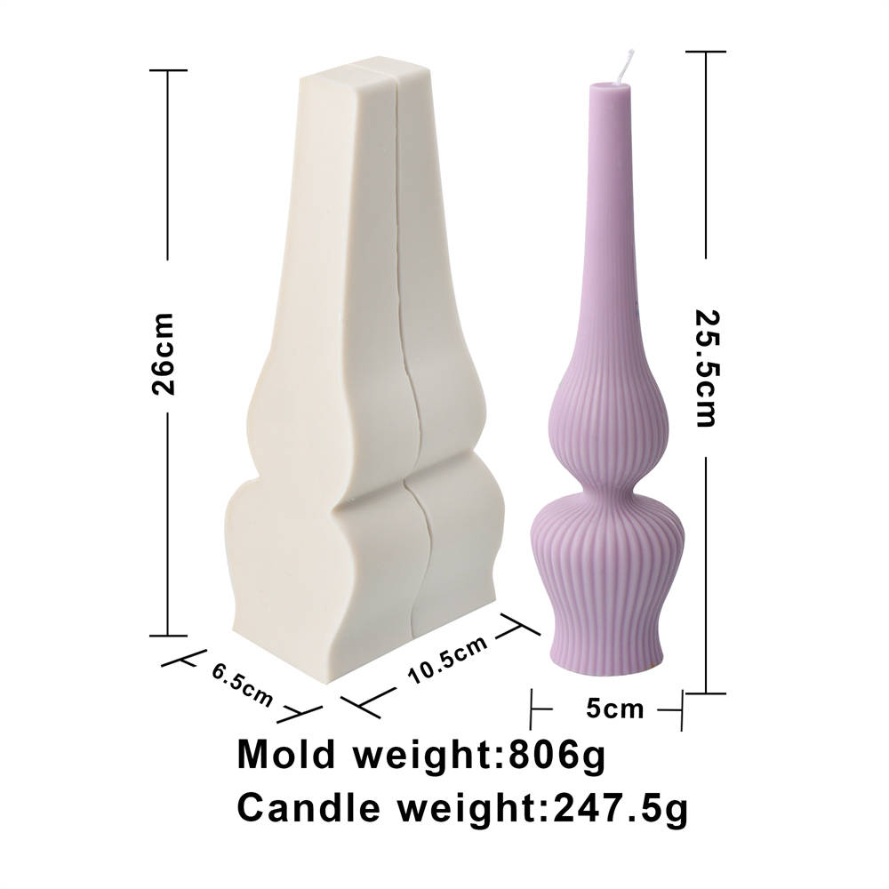 Oil Lamp Candle Mould 6 - Silicone Mould, Mold for DIY Candles. Created using candle making kit with cotton candle wicks and candle colour chips. Using soy wax for pillar candles. Sold by Myka Candles Moulds Australia