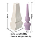 Oil Lamp Candle Mould 6 - Silicone Mould, Mold for DIY Candles. Created using candle making kit with cotton candle wicks and candle colour chips. Using soy wax for pillar candles. Sold by Myka Candles Moulds Australia