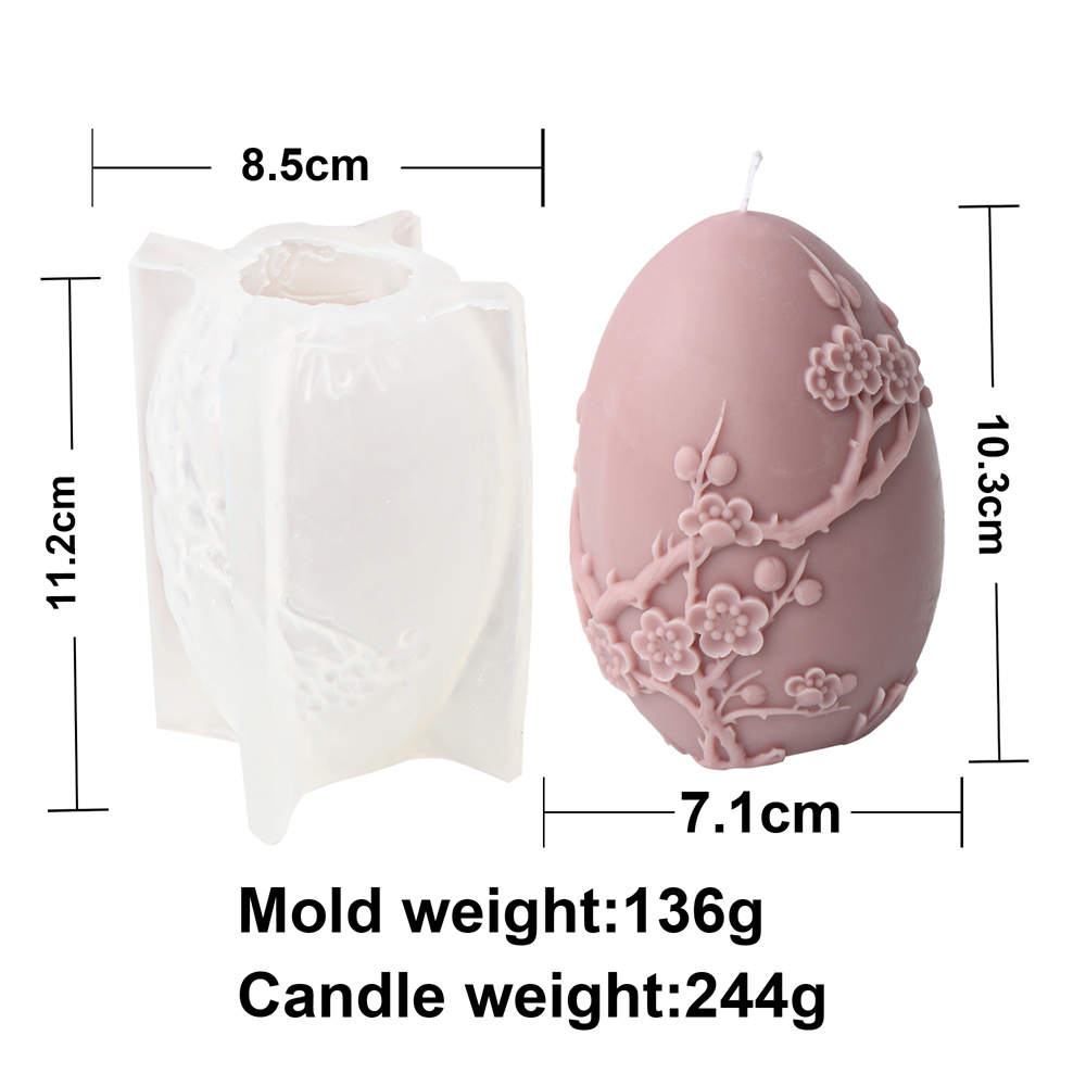 Egg Candle Moulds 6 - Silicone Mould, Mold for DIY Candles. Created using candle making kit with cotton candle wicks and candle colour chips. Using soy wax for pillar candles. Sold by Myka Candles Moulds Australia