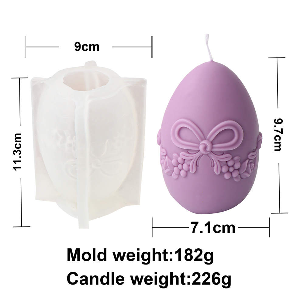 Egg Candle Moulds 3 - Silicone Mould, Mold for DIY Candles. Created using candle making kit with cotton candle wicks and candle colour chips. Using soy wax for pillar candles. Sold by Myka Candles Moulds Australia