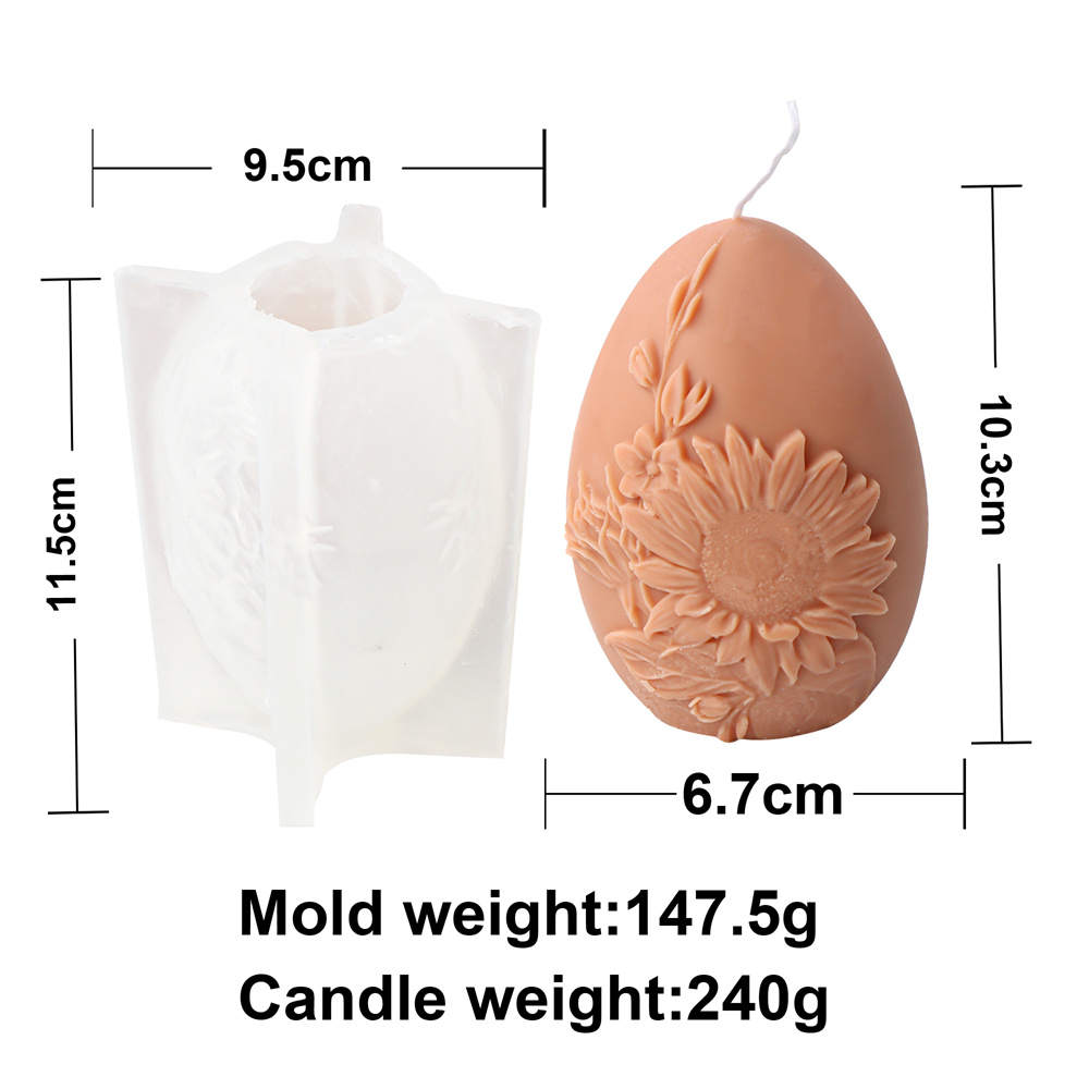 Egg Candle Moulds 5 - Silicone Mould, Mold for DIY Candles. Created using candle making kit with cotton candle wicks and candle colour chips. Using soy wax for pillar candles. Sold by Myka Candles Moulds Australia