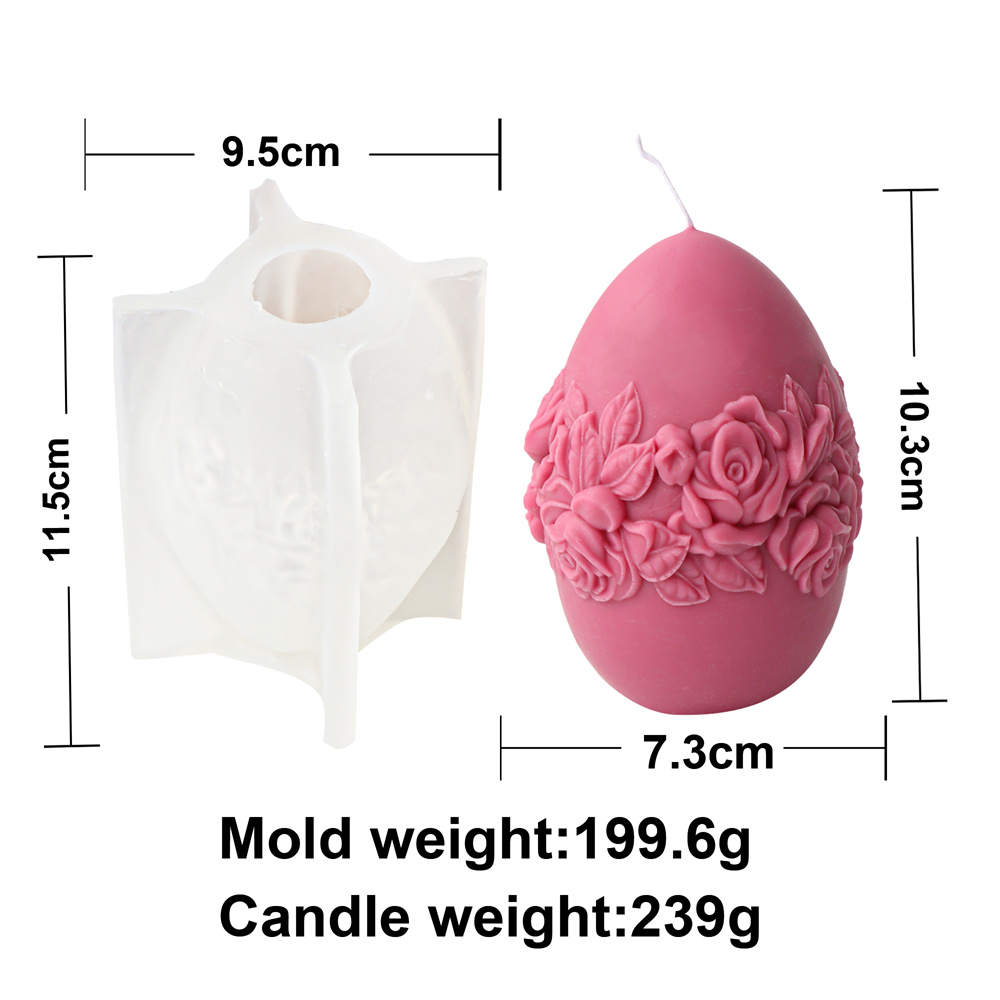 Egg Candle Moulds 2 - Silicone Mould, Mold for DIY Candles. Created using candle making kit with cotton candle wicks and candle colour chips. Using soy wax for pillar candles. Sold by Myka Candles Moulds Australia