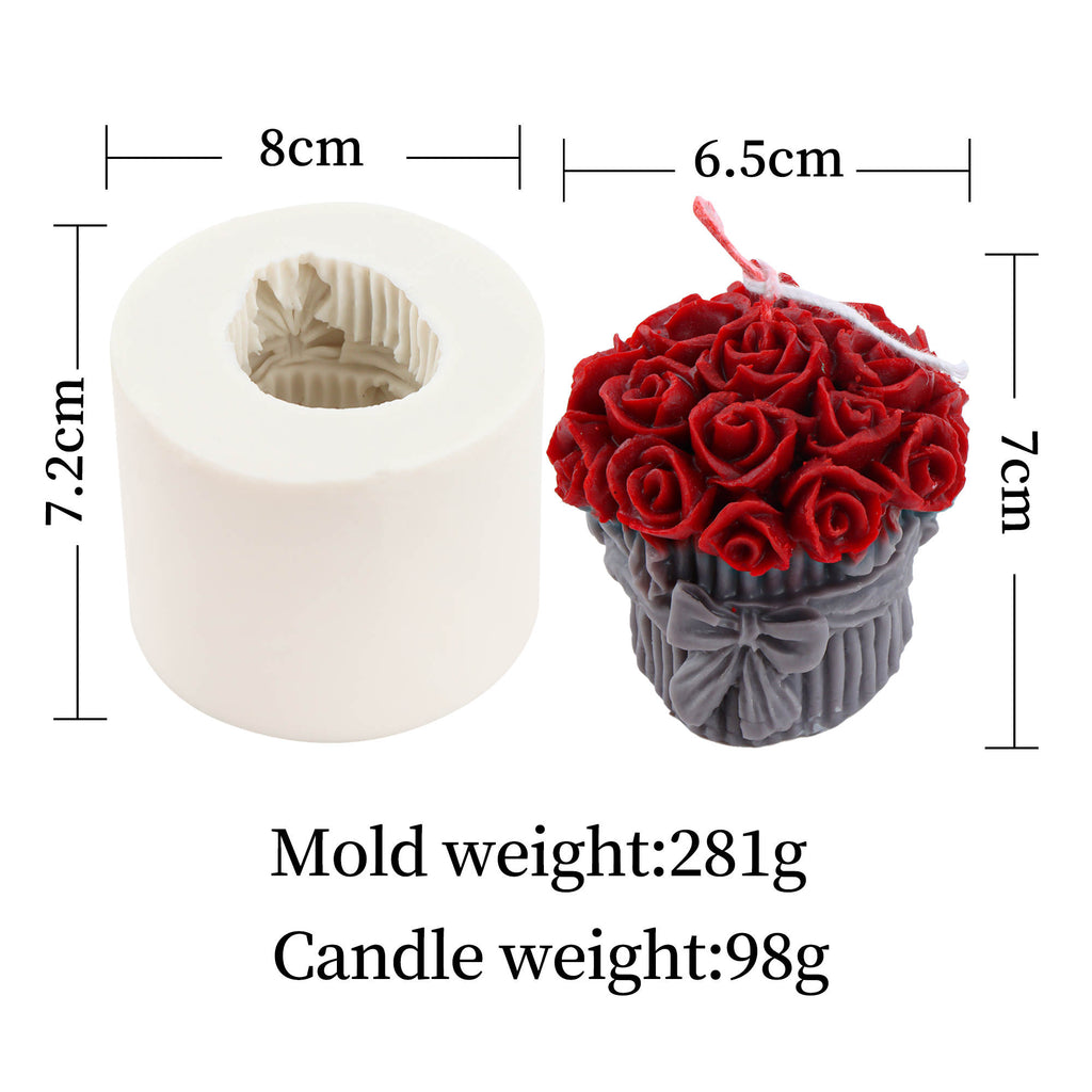 Mini Bouquet Candle Mould 5 - Silicone Mould, Mold for DIY Candles. Created using candle making kit with cotton candle wicks and candle colour chips. Using soy wax for pillar candles. Sold by Myka Candles Moulds Australia
