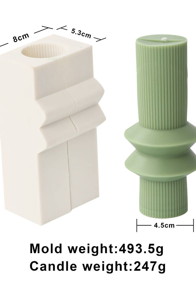 Nordic Vase Candle Moulds 11 - Silicone Mould, Mold for DIY Candles. Created using candle making kit with cotton candle wicks and candle colour chips. Using soy wax for pillar candles. Sold by Myka Candles Moulds Australia